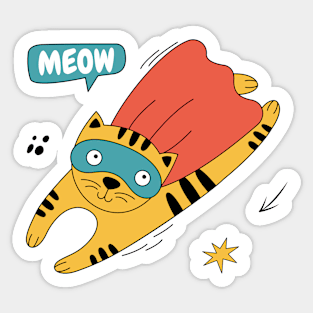 Cat in comic costumes Sticker